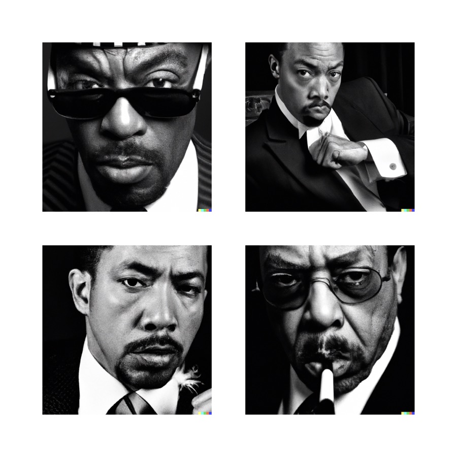 A black and white portrait of ___ in the style of ___