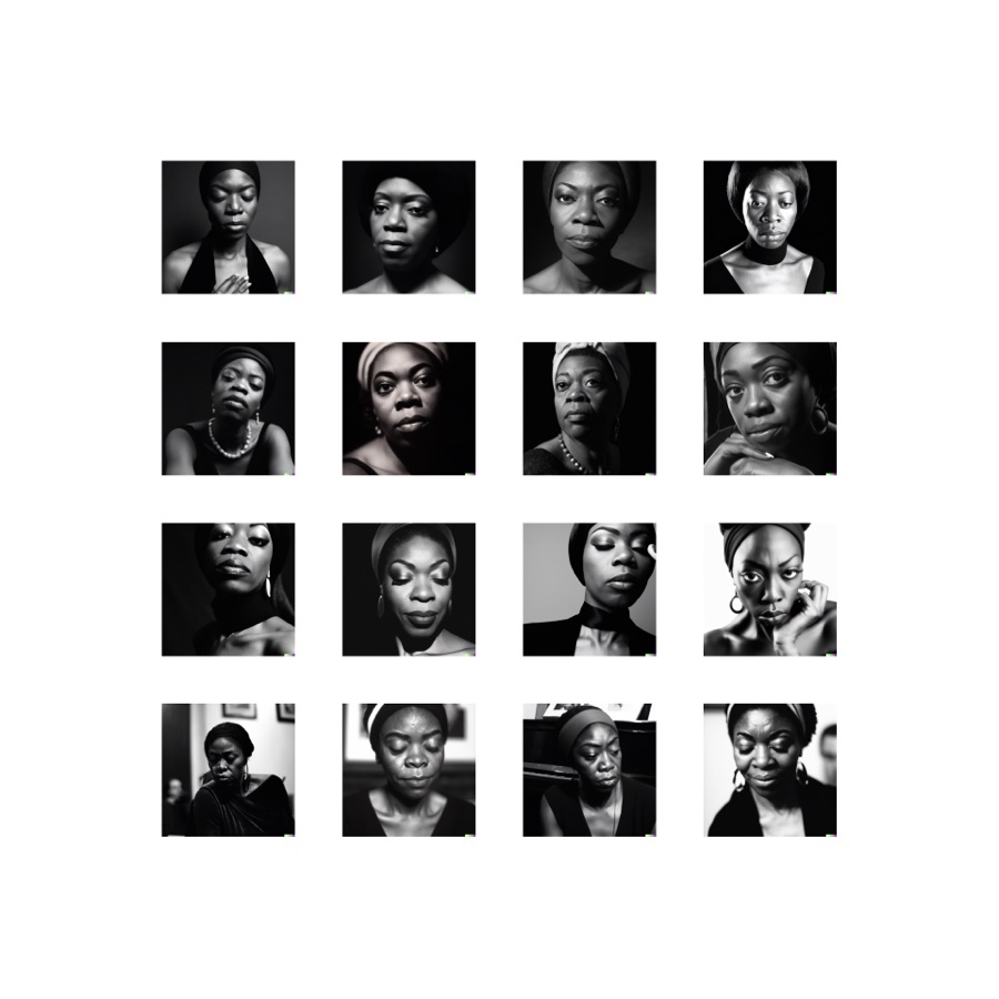 A black and white portrait of ___ in the style of ___