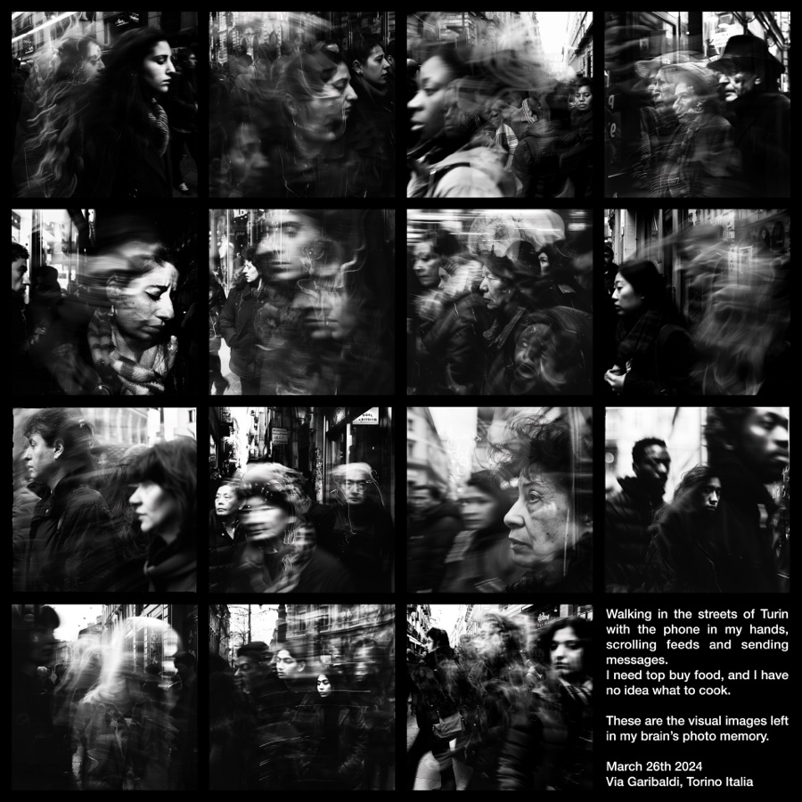 Walking in the streets of Turin with the phone in my hands, scrolling feeds and sending messages