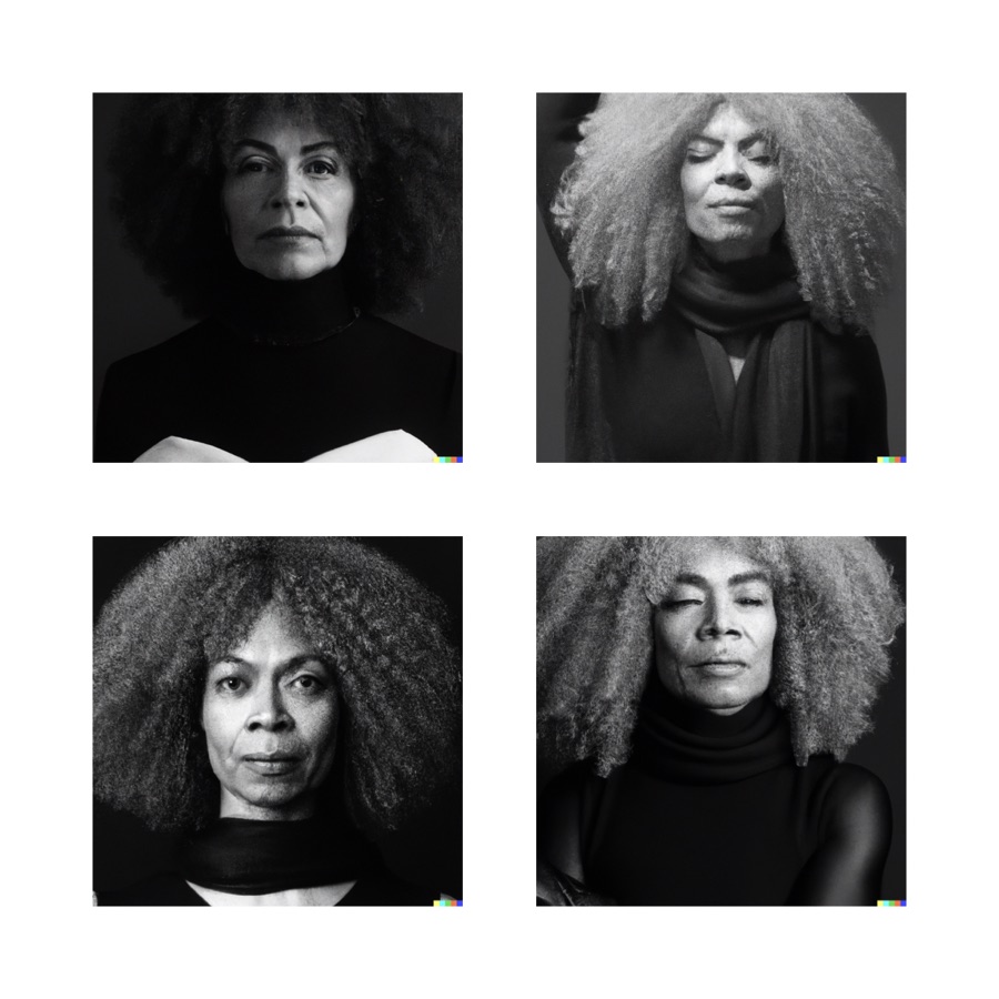 A black and white portrait of ___ in the style of ___