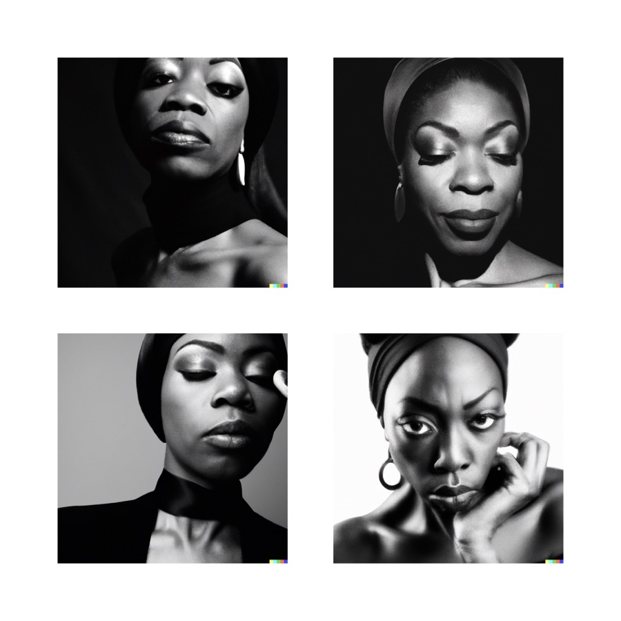 A black and white portrait of ___ in the style of ___